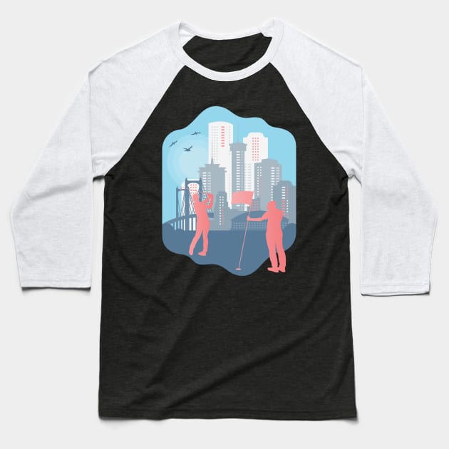 Golfer, Urban, Lifestyle & city Baseball T-Shirt by GreenOptix